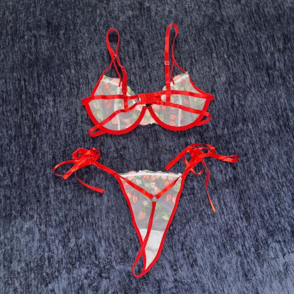 Berry Sweet | Sheer Mesh Bra & G-String Set - Picture 6 of 6